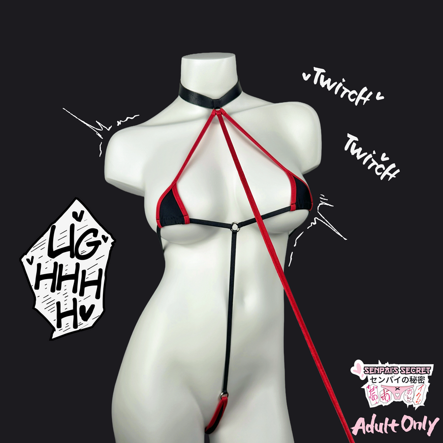 Senpai's Crimson Command Bikini Set