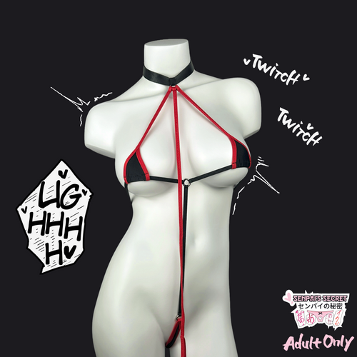 Senpai's Crimson Command Bikini Set